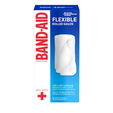 Johnson & Johnson Band-Aid 4"x2.5 Yard Flexible Rolled Gauze 2.5 Yard Roll, PK24 1116139
